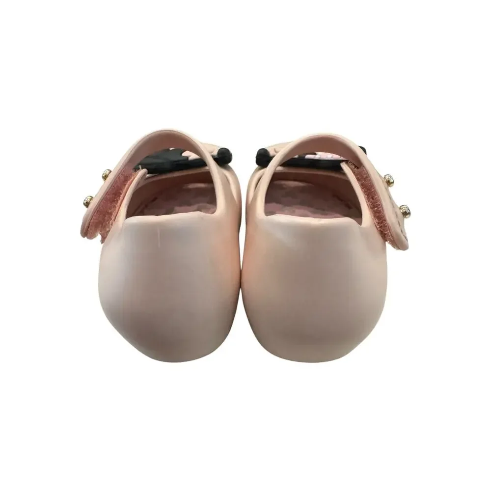 Mini Melissa Kissing Minnie & Mickey Mouse Jelly Mary Jane Shoes Pearl Sz 5